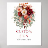 Romantisch Bourgondië Goud Eucalyptus Herfst aange Poster (Voorkant)