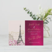 Romantisch Bourgondië Parijs in de lente Save The Date (Staand voorkant)