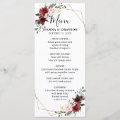 Romantisch Bourgondië rood blozend Roos bloemige g Menu (Voorkant)