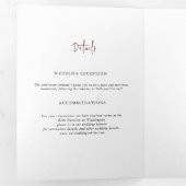 Romantisch Bourgondië Rood | Blush Roze Bloemige B Drieluik Aankondiging (Binnenzijde eerst)