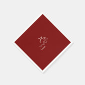 Romantisch Bourgondië rood en koper monogram Bruil Servet (Hoek)