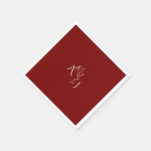 Romantisch Bourgondië rood en koper monogram Bruil Servet (Hoek)