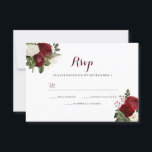 Romantisch Bourgondië Rood Witte Bloemige Trouw RS RSVP Kaartje<br><div class="desc">Romantisch Bourgondië Rood Witte Bloemige Trouw RSVP
Zie hieronder de bijpassende collectie</div>