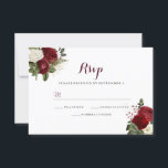Romantisch Bourgondië Rood Witte Bloemige Trouw RS RSVP Kaartje<br><div class="desc">Romantisch Bourgondië Rood Witte Bloemige Trouw RSVP
Zie hieronder de bijpassende collectie</div>