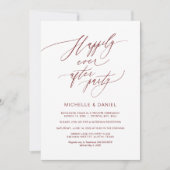 Romantisch Bourgondië Schrift, Trouwen Elopement Kaart (Voorkant)