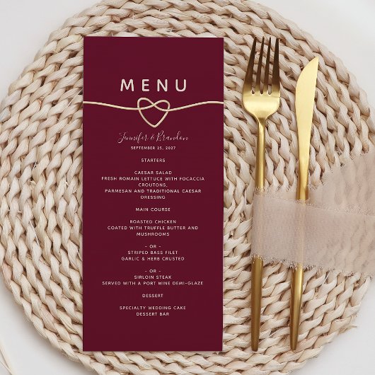 Romantisch Bourgondië Trouwmenu Menu