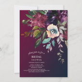 Romantisch Bourgondisch Bruids Boeket Vrijgezellen Kaart (Voorkant)