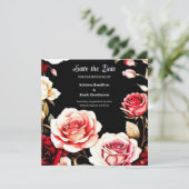 Romantisch Bourgondisch minimalisme Save The Date (Staand voorkant)