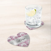 Romantisch Bourgondisch Rood Zilver Bloemen Huweli Kartonnen Onderzetters (Insitu)