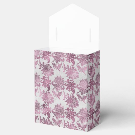 Romantisch Bourgondisch Rood Zilver Bloemen Vrijge Bedankdoosjes (Geopend)