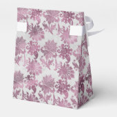 Romantisch Bourgondisch Rood Zilver Bloemen Vrijge Bedankdoosjes (Achterkant)