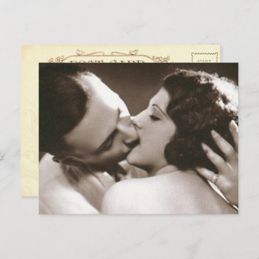 Romantisch Briefkaart van het zogende paar (Voorkant / Achterkant)