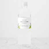 Romantisch Bright Wildflower Script Baby shower Waterfles Etiket (Voorkant)