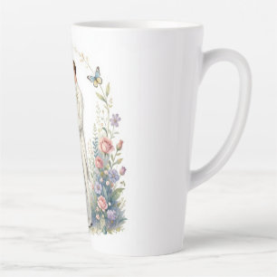 Romantisch Bruid Bruidegom Bloemrijke Elegante Tro Latte Mok