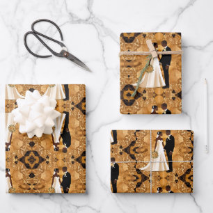 Romantisch bruidspaar in de liefde inpakpapier vel