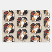 Romantisch bruidspaar in de liefde inpakpapier vel (Voorkant 3)