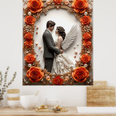 Romantisch bruidspaar in Elegant Lijst Poster (Keuken)