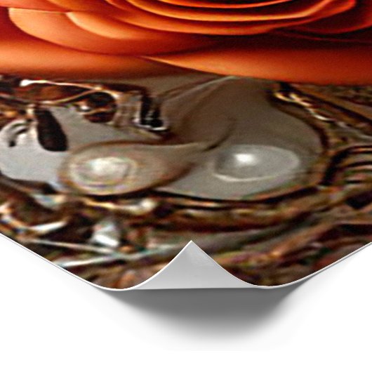 Romantisch bruidspaar in Elegant Lijst Poster (Hoek)