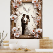 Romantisch bruidspaar in Elegant Lijst Poster (Keuken)