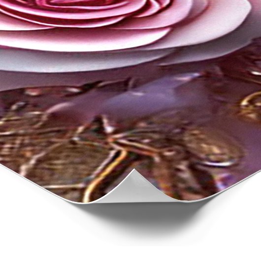 Romantisch bruidspaar in Elegant Lijst Poster (Hoek)