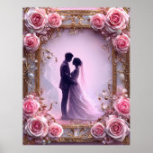 Romantisch bruidspaar in Elegant Lijst Poster (Voorkant)