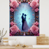Romantisch bruidspaar in elegante lijst poster (Keuken)