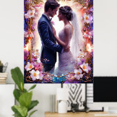 Romantisch bruidspaar in elegante lijst poster (Thuiskantoor)