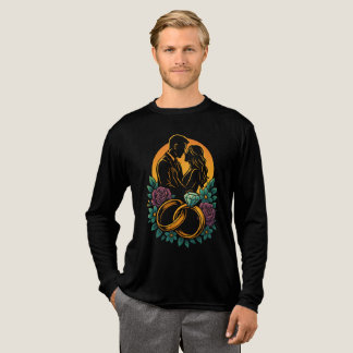 Romantisch bruidspaar met lange mouwen Shirt