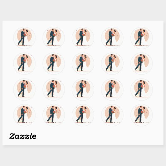 Romantisch bruidspaar Sticker (Vel)
