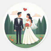 Romantisch bruidspaar Sticker (Voorkant)
