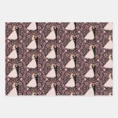 Romantisch bruidspaar verliefd op roze inpakpapier vel (Voorkant 3)