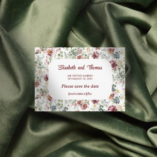 Romantisch bruiloft bloemenontwerp bespaar de datu save the date