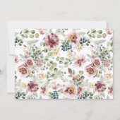 Romantisch bruiloft bloemenontwerp bespaar de datu save the date (Achterkant)