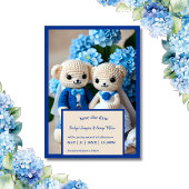 romantisch bruiloft gehaakte paar veilig de datum 