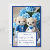 romantisch bruiloft gehaakte paar veilig de datum (Voorkant)