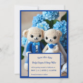 romantisch bruiloft gehaakte paar veilig de datum (Voorkant)