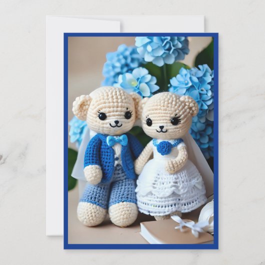 romantisch bruiloft gehaakte paar veilig de datum  (Achterkant)