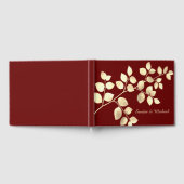 Romantisch bruin gouden bladeren bruiloft gastenbo gastenboek (Volledig)