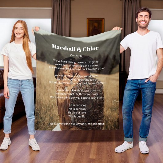 romantisch cadeau Foto Songtekst Fleece deken