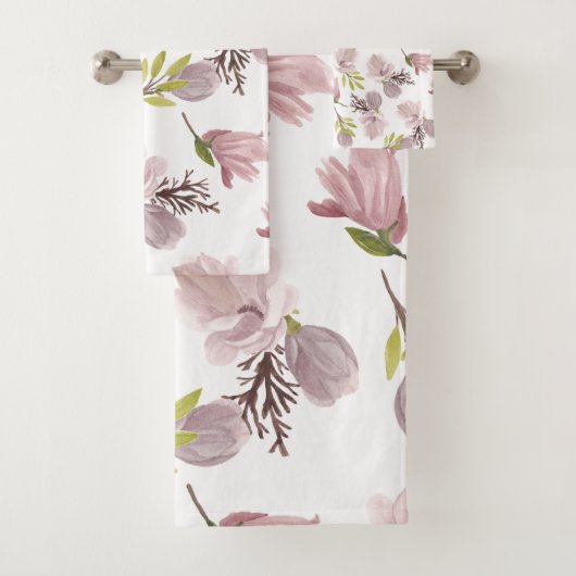 Romantisch cadeau voor haar waterverf bloempatroon bad handdoek (Insitu)