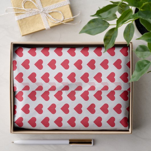 Romantisch cadeaupapier met rode harten tissuepapier (Geschenk)