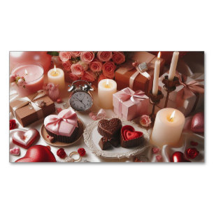 Romantisch cadeauthema magneet   Elegante visiteka