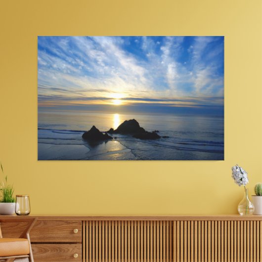 Romantisch Californië zonsondergang - omwikkeld ca Canvas Afdruk (Insitu (Woonkamer))