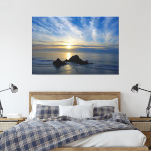 Romantisch Californië zonsondergang - omwikkeld ca Canvas Afdruk