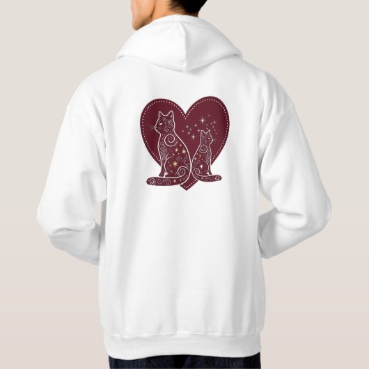 Romantisch Cat Heart Design Hoodie (Achterkant)