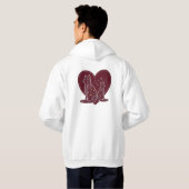 Romantisch Cat Heart Design Hoodie (Achterkant volledig)