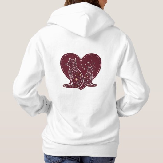 Romantisch Cat Heart Design Hoodie (Achterkant)