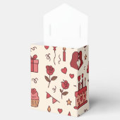 Romantisch Celebratie Doodle Patroon Bedankdoosjes (Geopend)