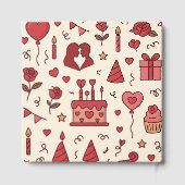 Romantisch Celebratie Doodle Patroon Gastenboek (Achterkant)