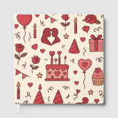 Romantisch Celebratie Doodle Patroon Gastenboek (Voorkant)